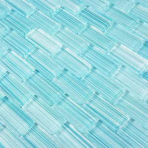 Watercolors Seafoam 1x2 Glass Mosaic Tile 12x12 Sheet