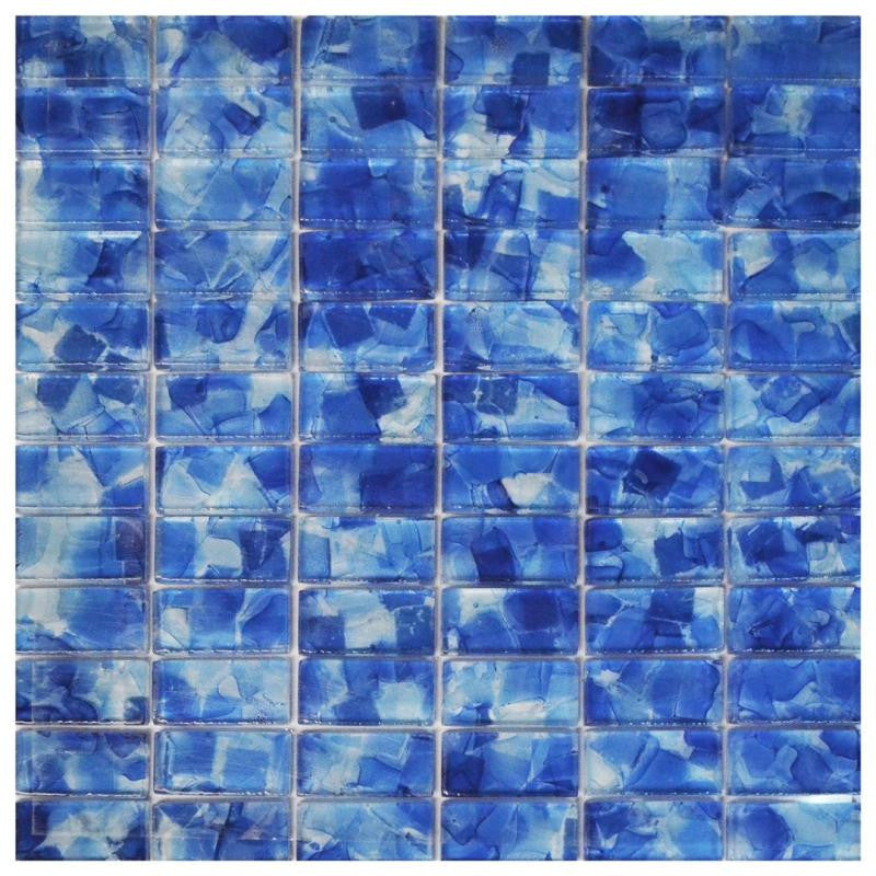 Flower Glass Iris Stacked 1x2 Mosaic Tile 12x12 Sheet