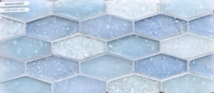 Caribbean Small Elongated Hex Glass Mosaic Tile 11x10 Sheet