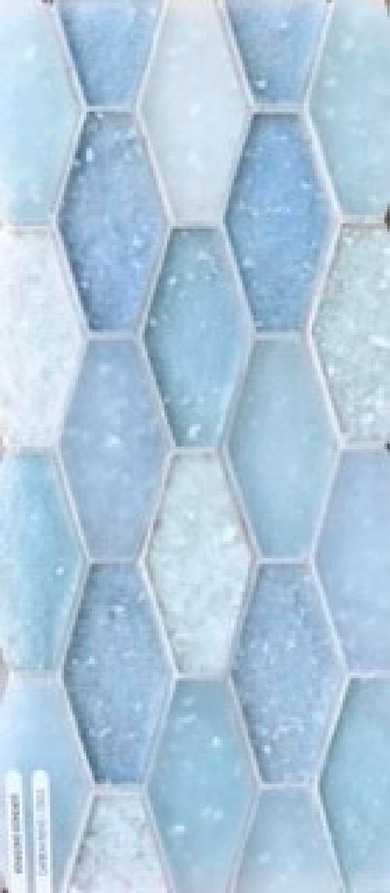 Caribbean Small Elongated Hex Glass Mosaic Tile 11x10 Sheet
