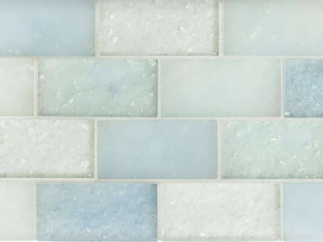 Caribbean Bricks Glass Mosaic Tile 11x10 Sheet