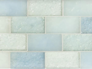 Caribbean Bricks Glass Mosaic Tile 11x10 Sheet