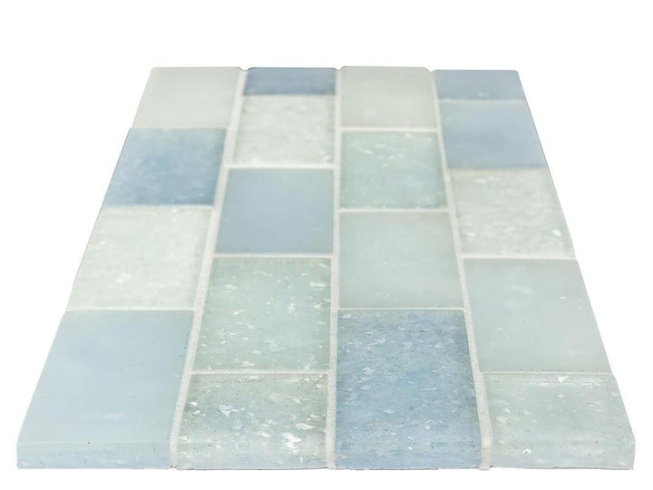 Caribbean Bricks Glass Mosaic Tile 11x10 Sheet
