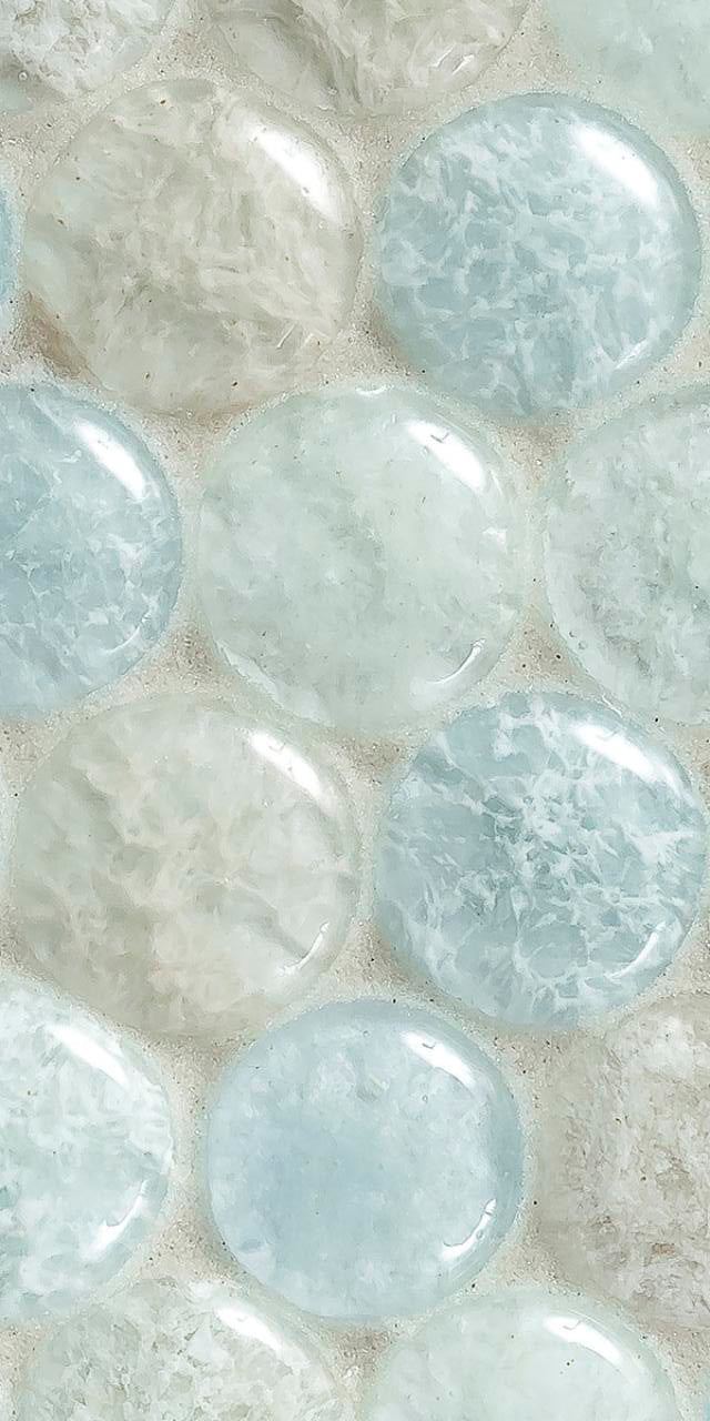 Bubbles Clear Lagoon Glass Mosaic Tile 11x11 Sheet