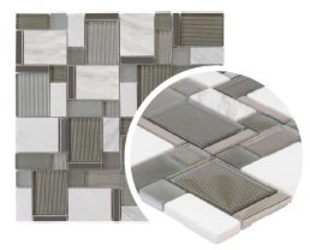 Elegant Matrix Puzzle Mixed Mosaic Tile 12x12 Sheet