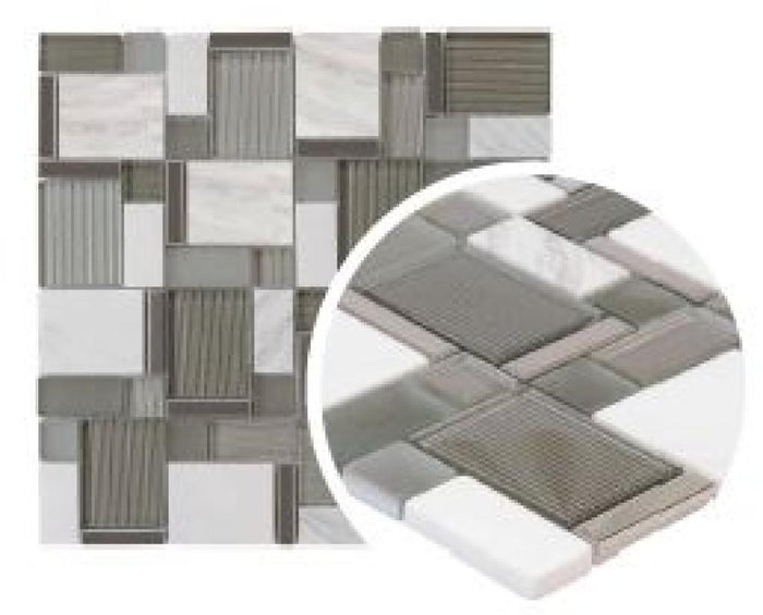 Elegant Matrix Puzzle Mixed Mosaic Tile 12x12 Sheet 1