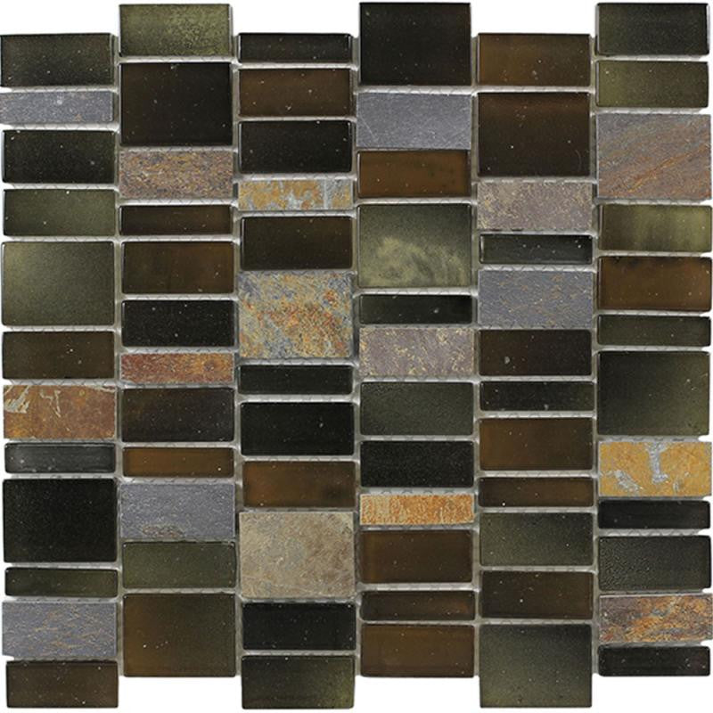 Everest Staggered Forest 12x12 Mixed Mosaic Tile