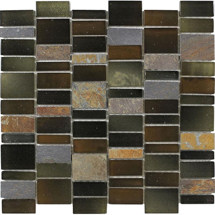 Everest Staggered Forest 12x12 Mixed Mosaic Tile 1