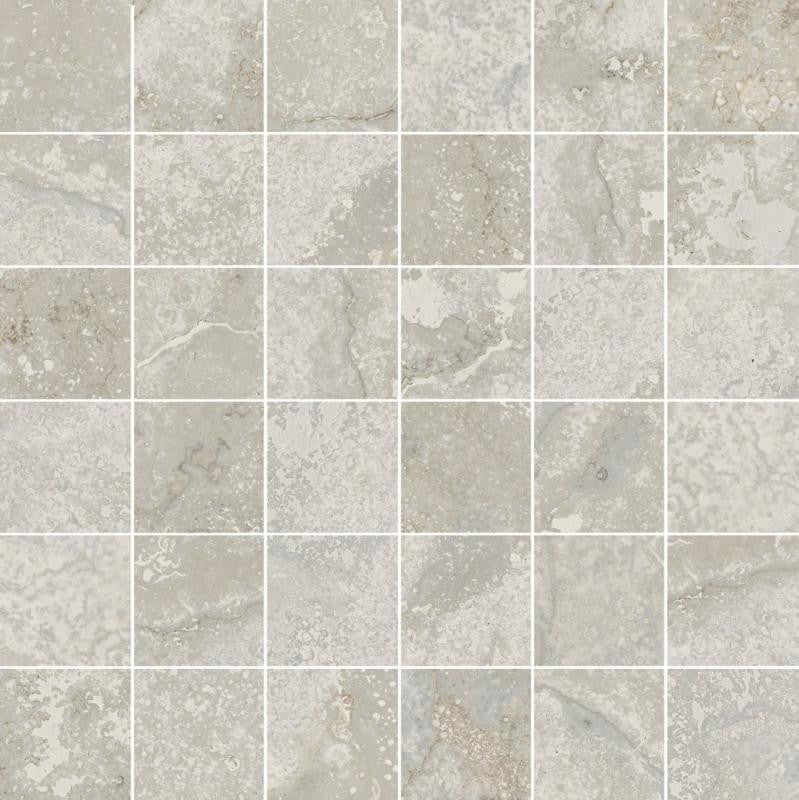 Prestige Travertino White 2x2 Porcelain Mosaic 12x12 Sheet