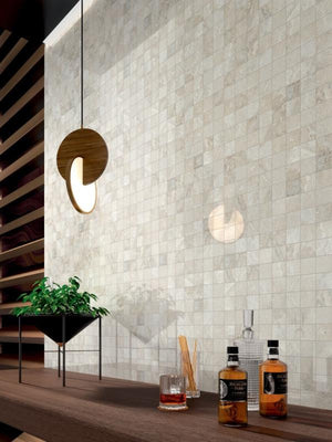 Prestige Travertino White 2x2 Porcelain Mosaic 12x12 Sheet
