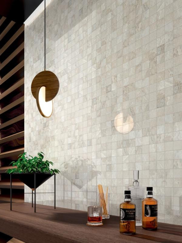 Prestige Travertino White 2x2 Porcelain Mosaic 12x12 Sheet