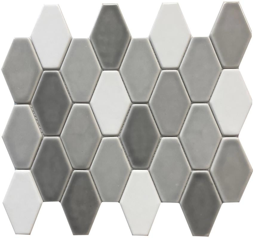 Grey Blend Diamond Glass Mosaic Tile 12x12 Sheet