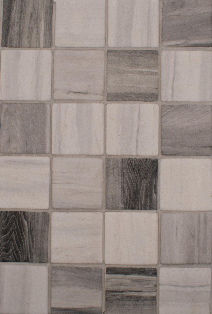 Grey Wood 2x2 Glass Mosaic Tile 12x12 Sheet 1