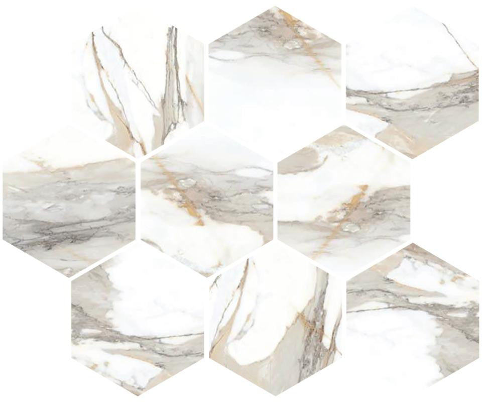 Classica Crema 4" Hex Matte Porcelain Mosaic 12x12 Sheet