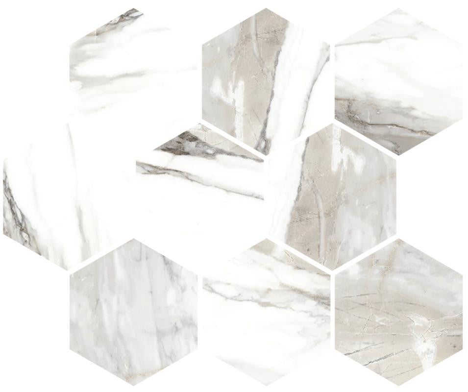 Classica Grigio 4" Hex Matte Porcelain Mosaic 12x12 Sheet
