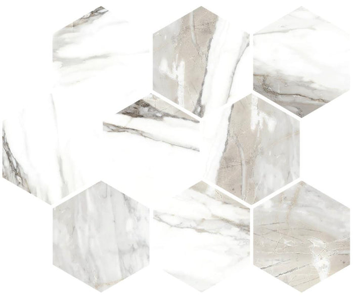 Classica Grigio 4" Hex Matte Porcelain Mosaic 12x12 Sheet 1