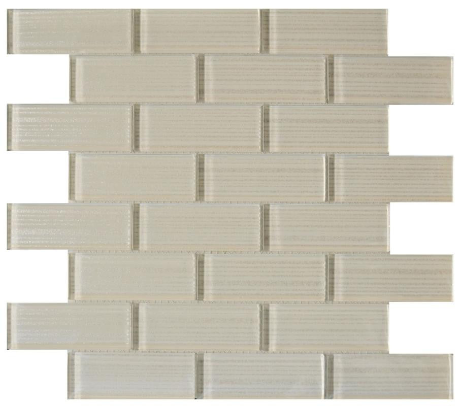 Pristine Ivory 1.5x4 Glass Mosaic 12x12 Sheet