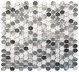 Black and white penny mosaic wall and shower tile