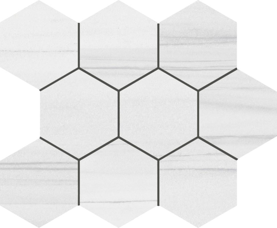 Nature Dolomite 4" Hexagon Porcelain Mosaic Tile 12x12 Sheet