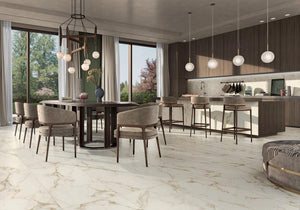 Prestige Calacatta Gold 2x2 Porcelain Mosaic 12x12 Sheet