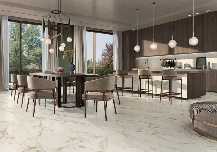 Prestige Calacatta Gold 2x2 Porcelain Mosaic 12x12 Sheet 2