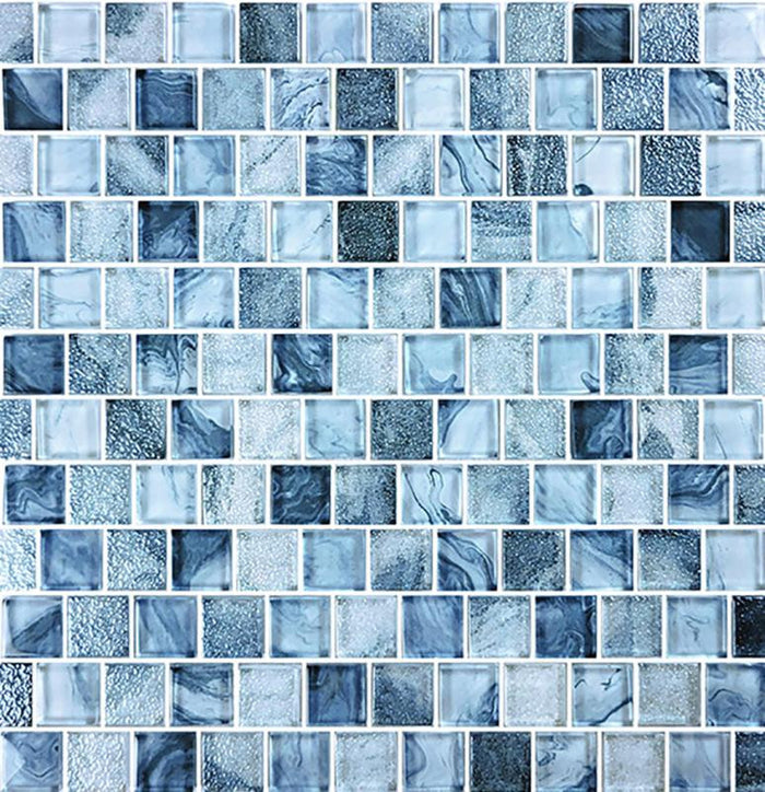 Arctic Blue 1x1 Glass Mosaic Tile 12x12 Sheet 1
