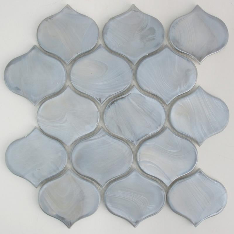 Oyster Shell Teardrop Glass Mosaic Tile 12x12