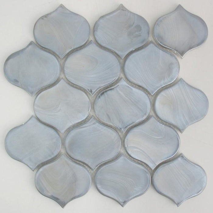 Oyster Shell Teardrop Glass Mosaic Tile 12x12 1