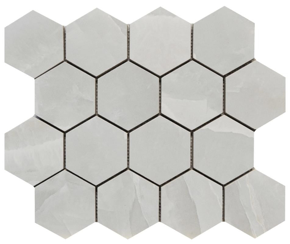 Era Mystic Gray 3" Hex Matte Porcelain Mosaic 12x12