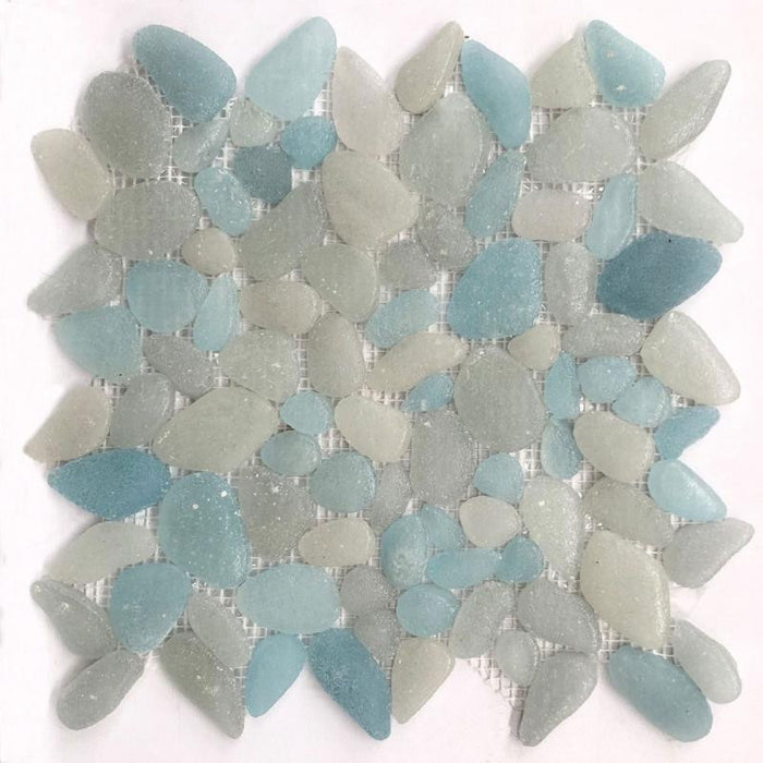 Liquid Rocks Clearwater Glass Mosaic Tile 12x12 Sheet 1