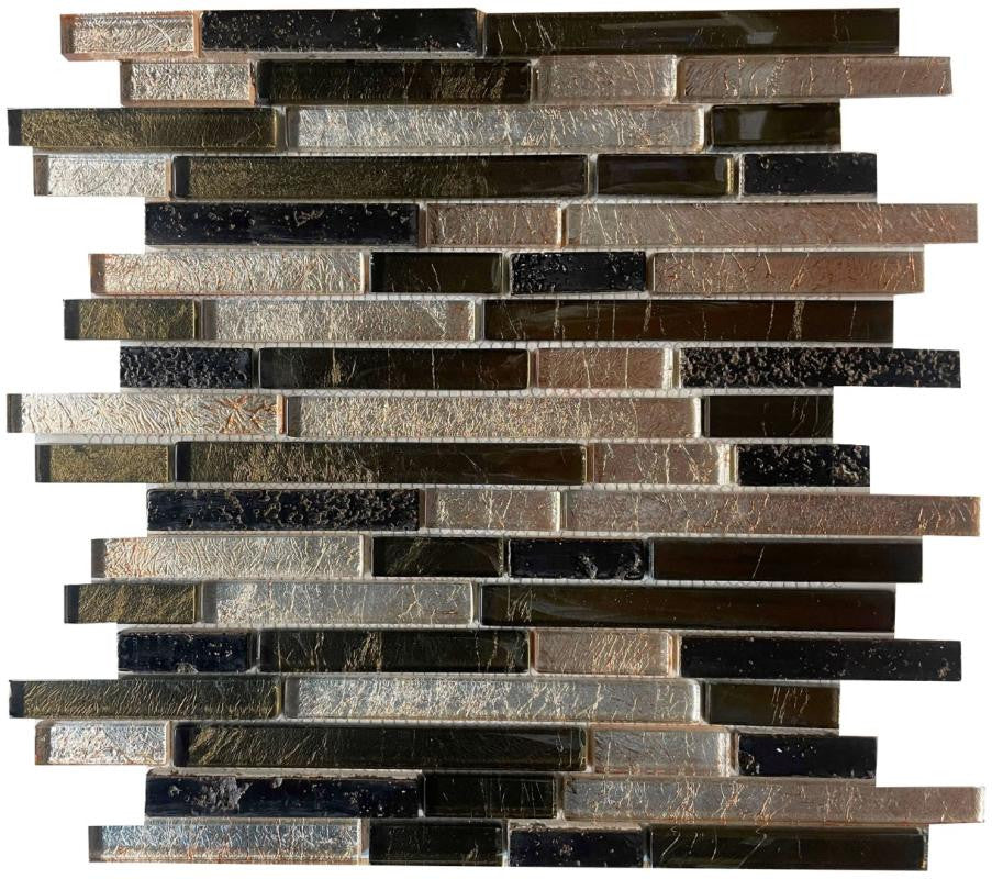 Autumn Linear Glass Mosaic Tile 12x12 Sheet
