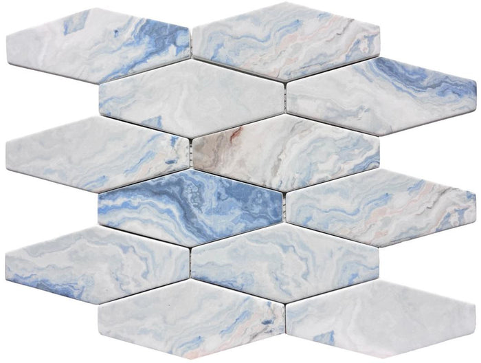 Blue Sky Elongated Glass Mosaic Tile 12x12 Sheet 1
