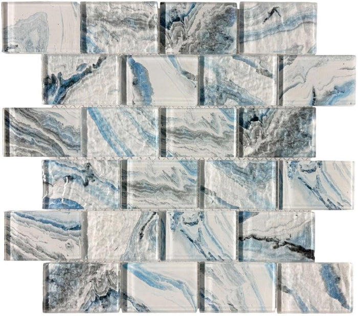 Glacier Crystal 2x3 Glass Mosaic Tile 12x12 Sheet 1