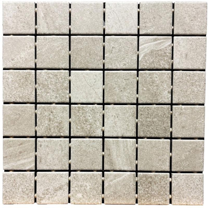 Edmonton Sandy Beige 2x2 Matte Porcelain Mosaic Tile 12x12 1