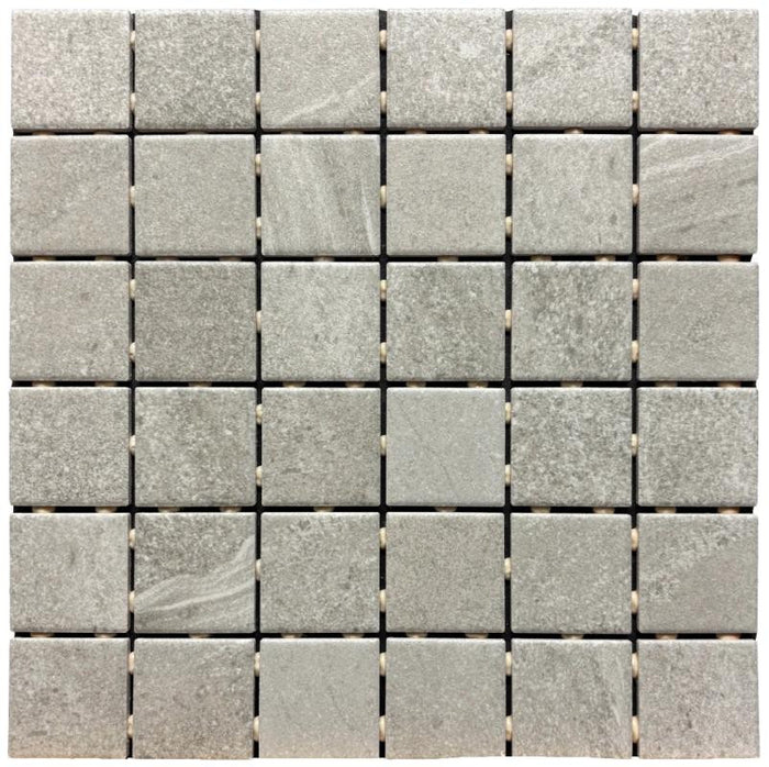 Edmonton Steely Gray 2x2 Matte Porcelain Mosaic Tile 12x12 1