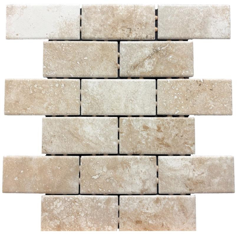 Esta Villa Terrace Beige 2x4 Matte Porcelain Mosaic 12x12
