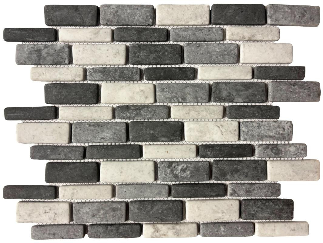Charcoal Mix Linear Glass Mosaic Tile 12x12