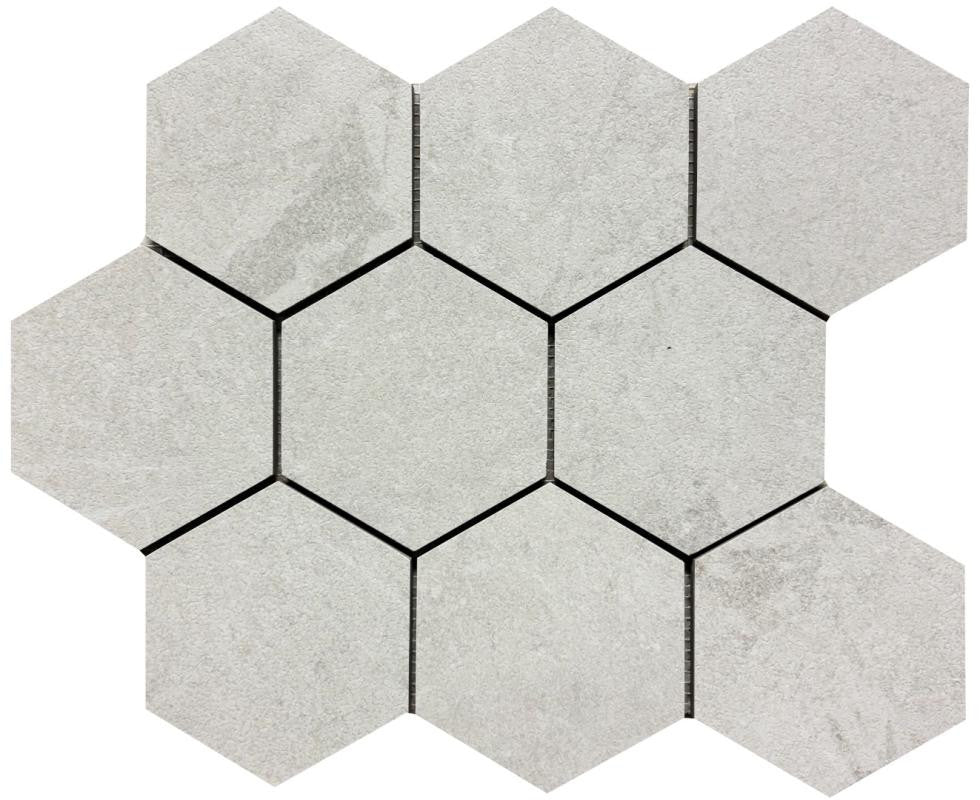 Constanza White 4" Hex Porcelain Mosaic Tile 11x14 Sheet