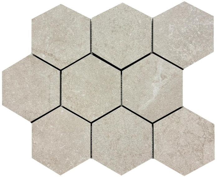 Constanza Desert 4" Hex Porcelain Mosaic Tile 11x14 Sheet 1