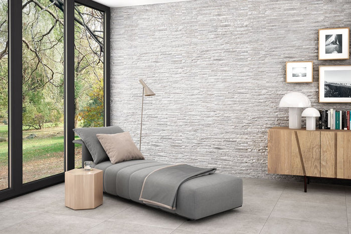 Arcalis White 13x36 Ledger Look Porcelain Wall Tile 2
