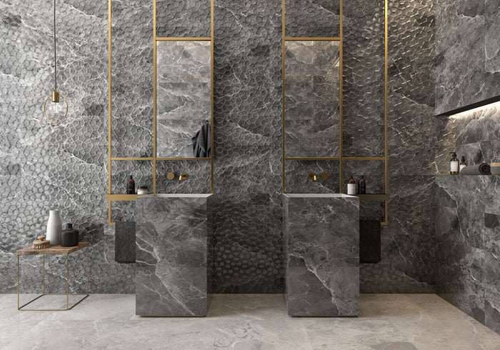 Ariana Graphite 10x27 Glossy Ceramic Wall Tile 2