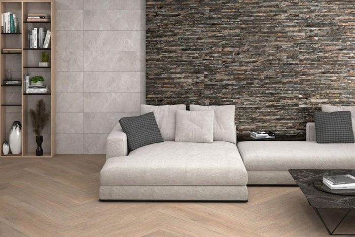 Thuy Emperador 13x36 Textured Porcelain Wall Tile 2