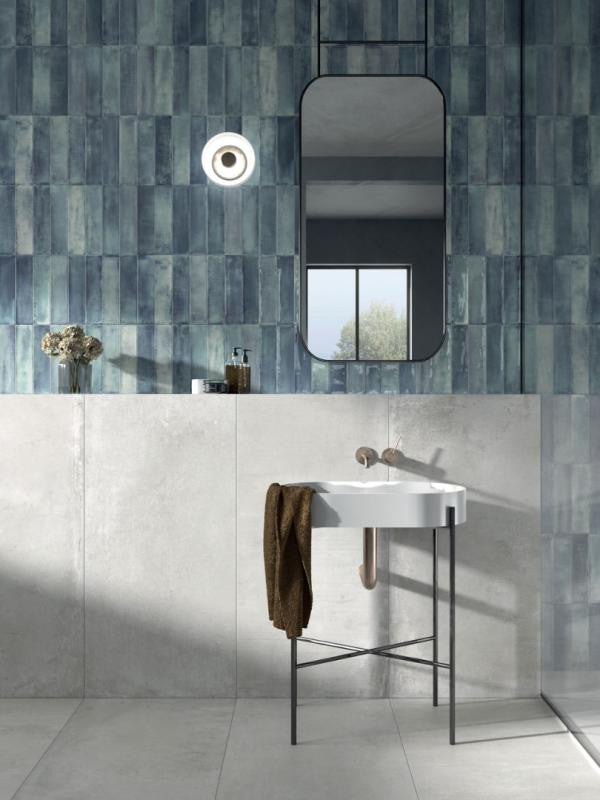 Azulejo de pared de porcelana Living Blue de 12x24 2