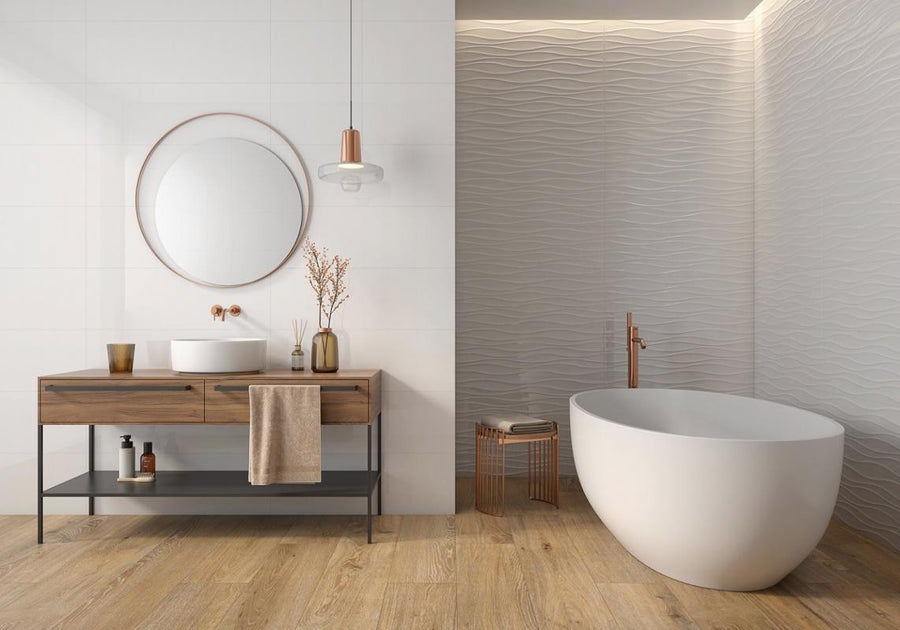 Annie Desert Relief 12x36 Sculpted Porcelain Wall Tile