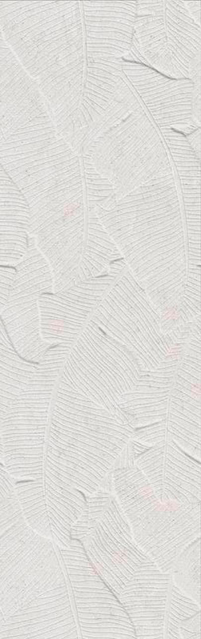 Verona Botania White Leaf Deco 12x40 Ceramic Wall Tile