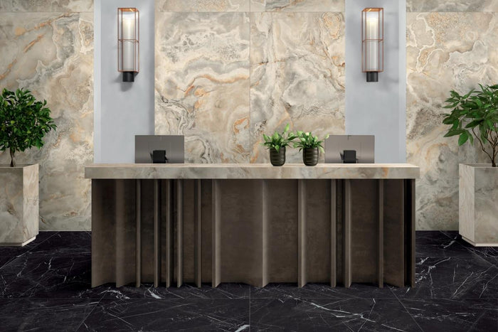 Marmoteca Marquinia Black 48x110 Marble Look Porcelain Panel Porcelain Tile 2
