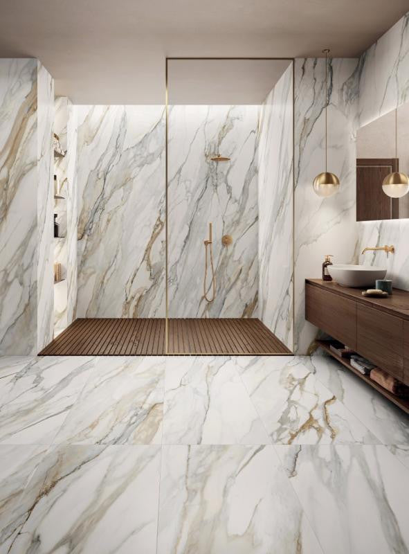 Perpetual Venato Gold 48x109 Marble Look Porcelain Panel Porcelain Tile 4