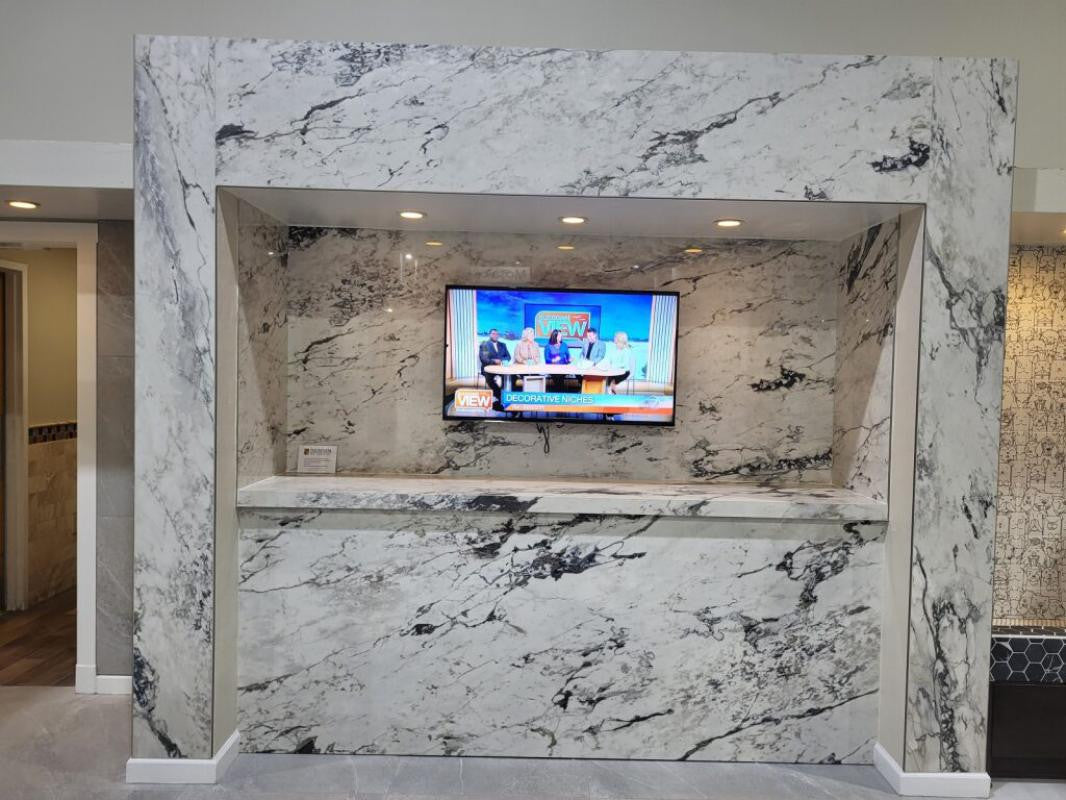 Perpetual Breccia Warm Polished 48x109 Marble Look Porcelain Slab