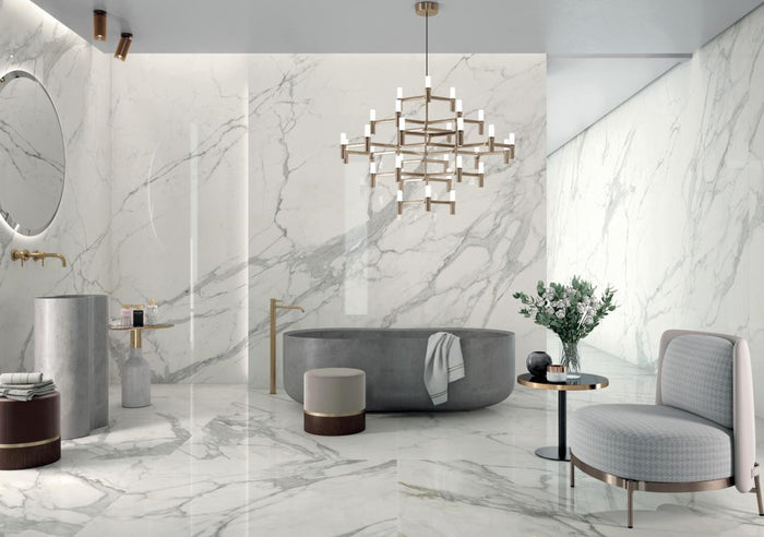 Synestesia Pure Statuario 48x109 Marble Look Porcelain Panel Porcelain Tile 5