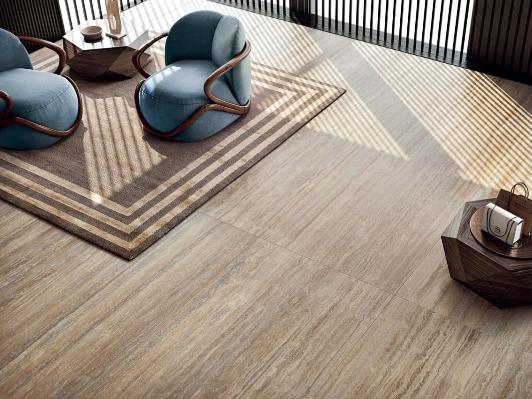 Starlight Travertino Class 48x109 Porcelain Slab